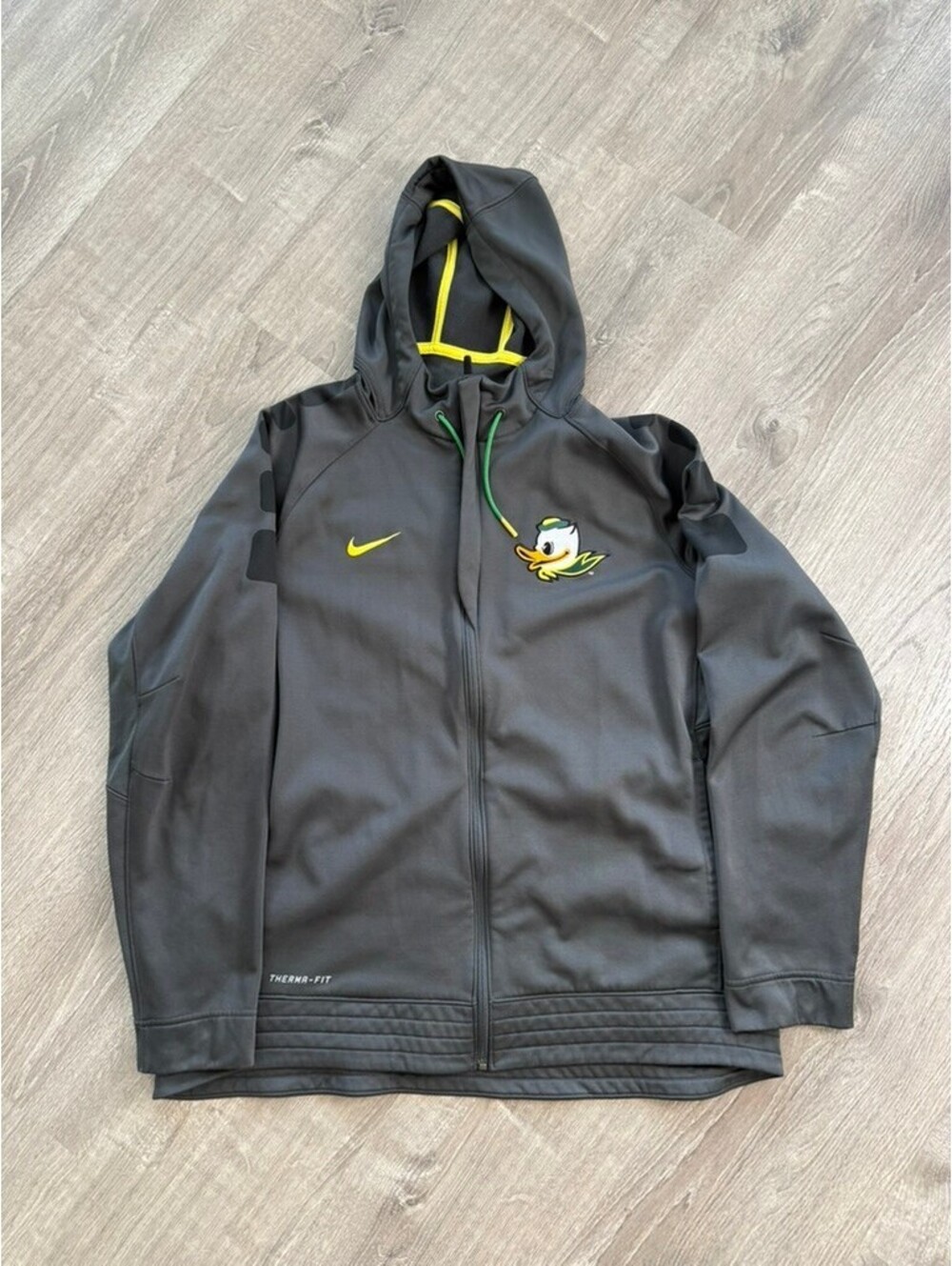 Nike Therma-Fit Oregon Ducks Black Full-Zip Hoodie Jacket XL